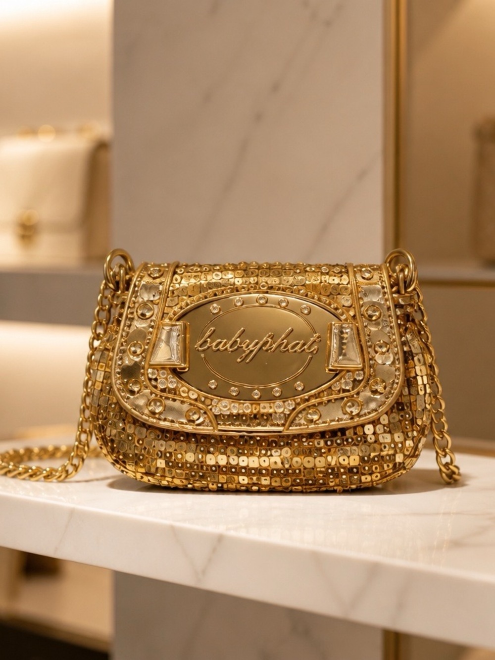 Baby Phat Gold Sequin Mini Shoulder Bag